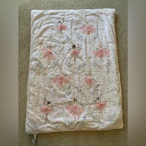 Pottery Barn Pink Ballerina toddler bed comforter